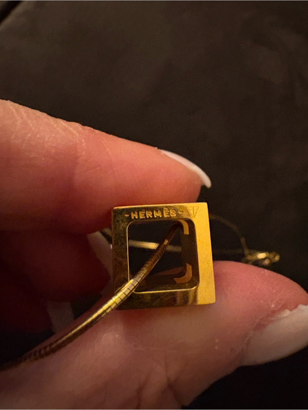 Hermes Gold Letter H Pendant Necklace - Women's Jewelry - Picture 3 of 5